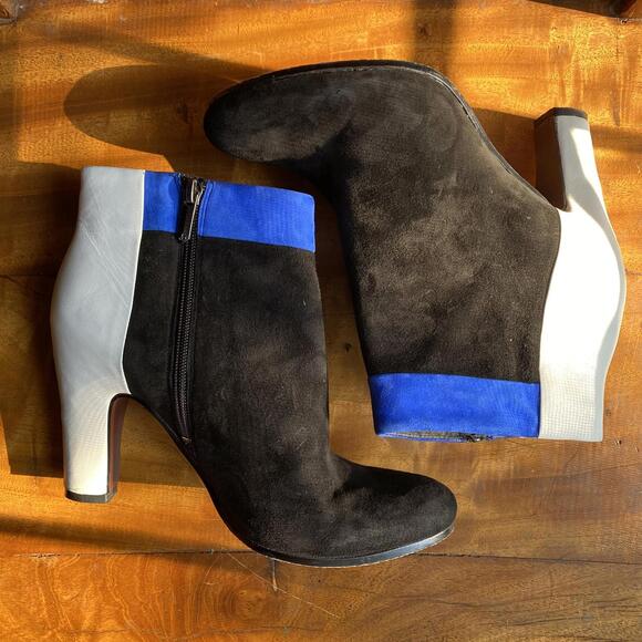 Sam Edelman Black Blue White Shay Ankle Boot Women's Size 8 - Picture 1 of 9